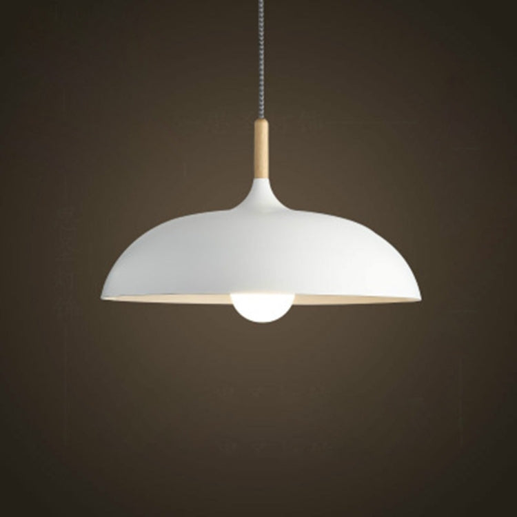 40W 40cm Minimalist Creative Personality Semi-circular Lid Chandelier Wrought Iron Single-head Restaurant Living Room Hotel Lamps, 40cm White, 40cm Black