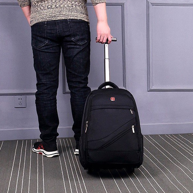 18 inch Pull Rod Double Shoulders School Bag Book Backpack Business Travel Box Bag, 18 inch