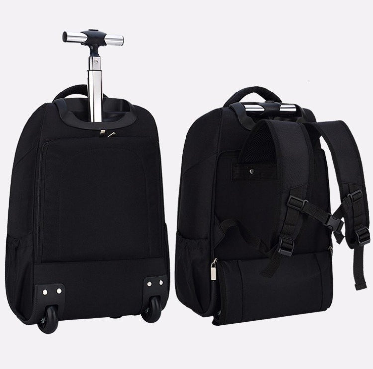 18 inch Pull Rod Double Shoulders School Bag Book Backpack Business Travel Box Bag, 18 inch