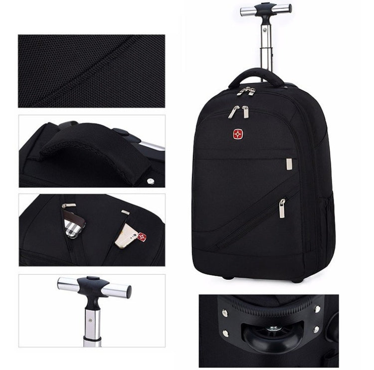 18 inch Pull Rod Double Shoulders School Bag Book Backpack Business Travel Box Bag, 18 inch